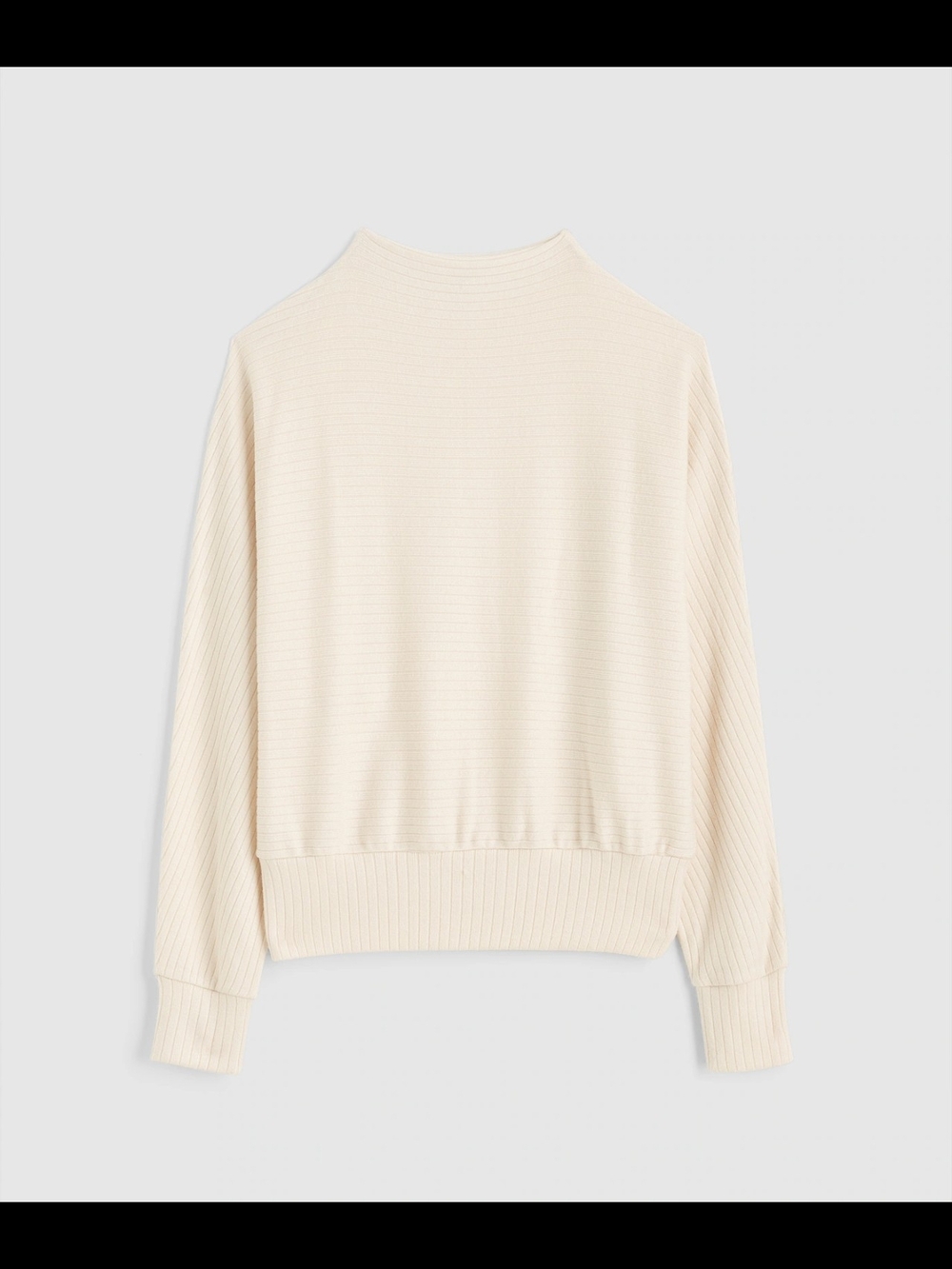 Madewell C Mockneck Dolman-Sleeve Top, Cream Size Small